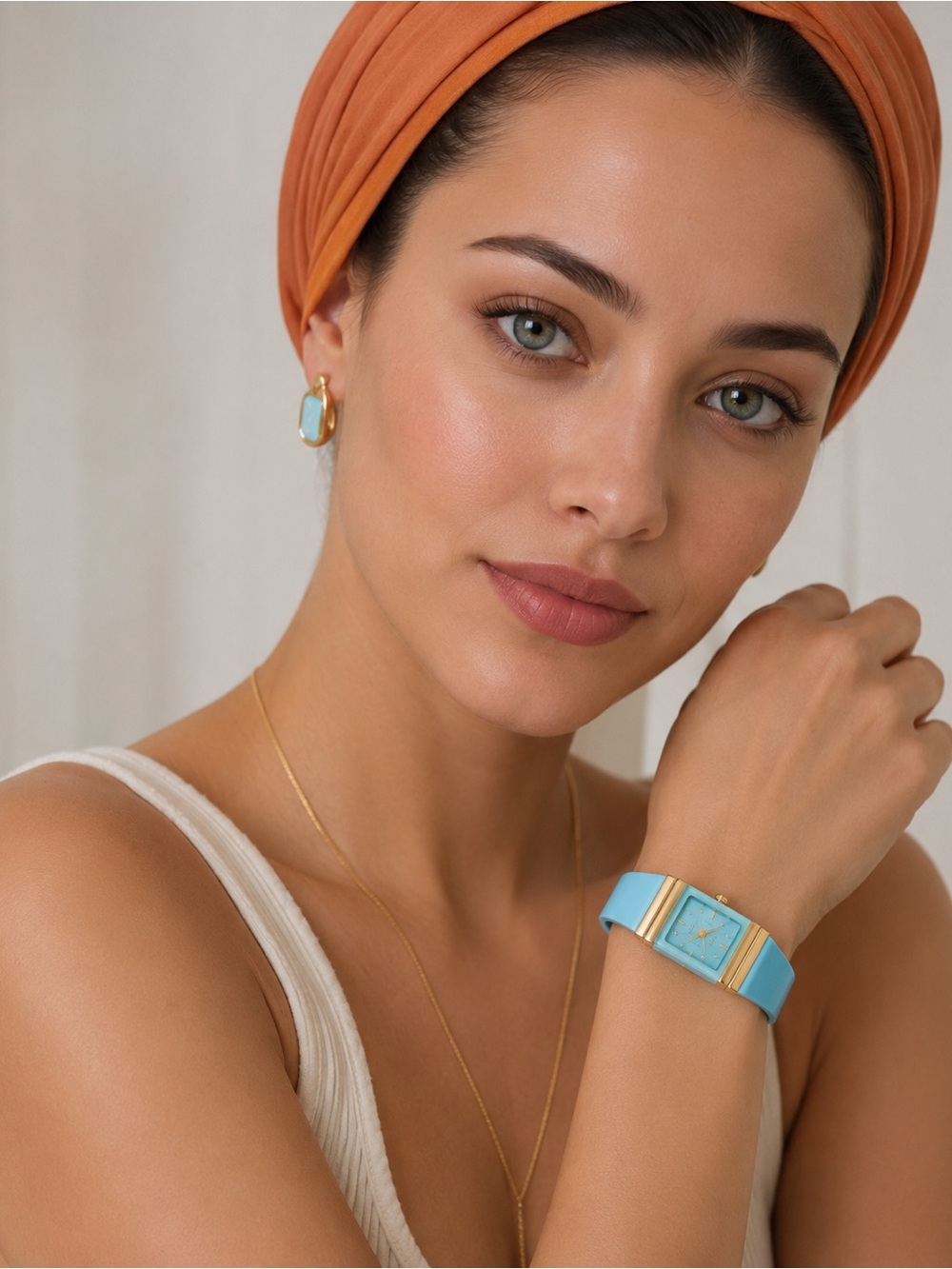 Elegant Aqua Watch with silicone band - Picture 8 of 10